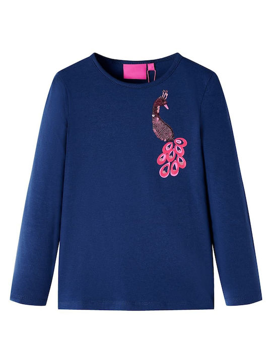 vidaXL Kids Blouse Long Sleeve navy blue