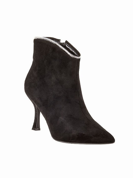 Wildleder Stiefeletten Damen Schwarz