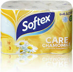 Softex Χαρτί Υγείας 3φύλλο Χαμομήλι Care Softex (8+4 ρολά *78g)