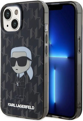 Karl Lagerfeld Monogram Ikonik Coperta din spate Plastic Transparent (iPhone 15)