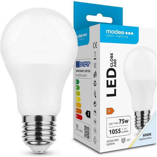 Modee Lighting LED Bulb 11W 112mm for Socket E27 and Shape A60 Cool White 1055lm