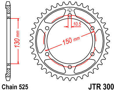 FE Sprockets Hinteres Ritzel für Honda Transalp
