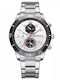 Curren Men's Watch Chronograph Battery with White Metal Bracelet