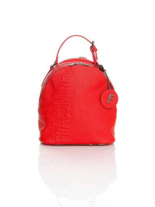 Fracomina Leather Women's Bag Backpack Red