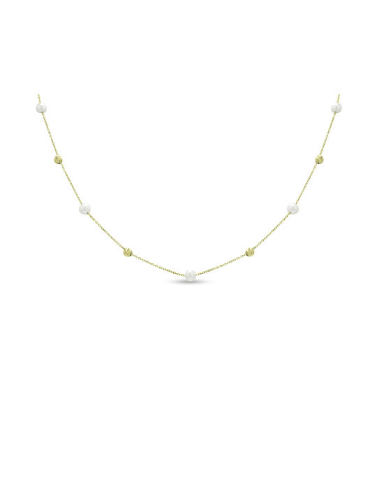 Necklace from Gold 14K with Pearls