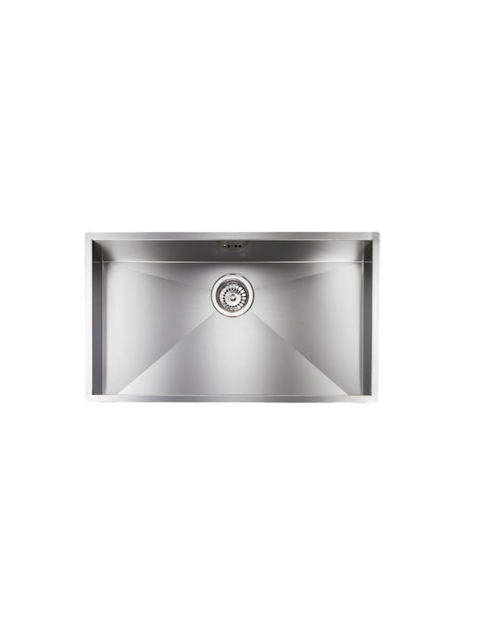 Sanitec Filo Quadra Υποκαθήμενος Νεροχύτης Inox Σατινέ Μ72xΠ40cm Ασημί