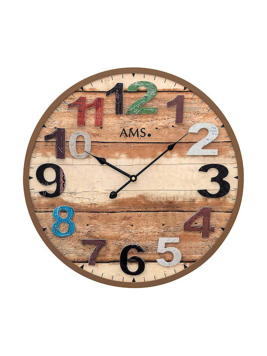 AMS Wall Clock Brown