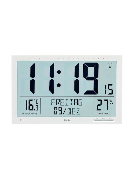 AMS Wall Clock Digital Gray