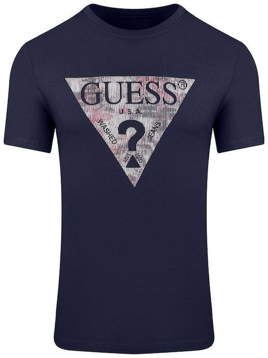 Guess Bluza Bărbătească cu Mânecă Scurtă BLUE