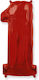Luftballon Folie Jumbo Zahl 1 Rot Form 90cm
