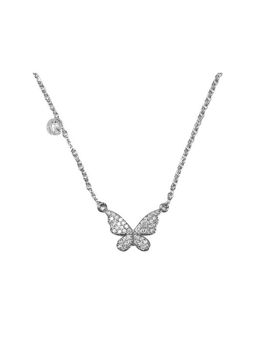 Halskette mit Design Schmetterling aus Stahl