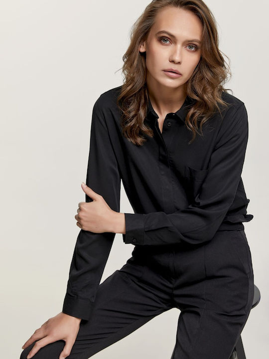 Edward Jeans Women's Long Sleeve Shirt Black
