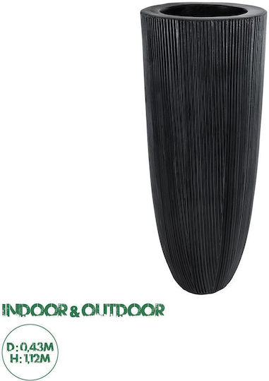 GloboStar Artificial Garden Castle Planter Polyester Black with Stand 43x43x112cm.