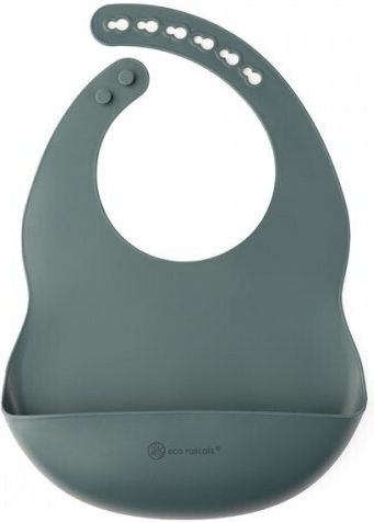 Eco Rascals Waterproof Bib Silicone with Button & Pocket Teal