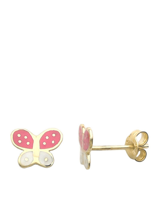 Goldjewels Kids Earrings Studs Butterflies from Gold 14K