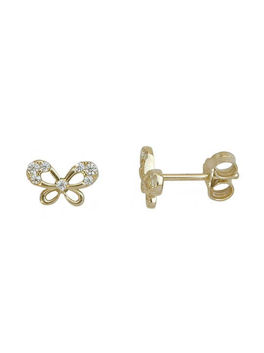 Goldjewels Kids Earrings Studs Butterflies made of Gold 9K