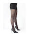 Linea D'oro Women's Pantyhose 40 Den Black with Print