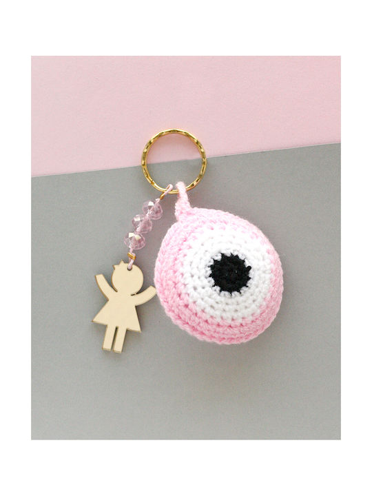 LifeLikes Keychain Charm Fabric Eye Pink