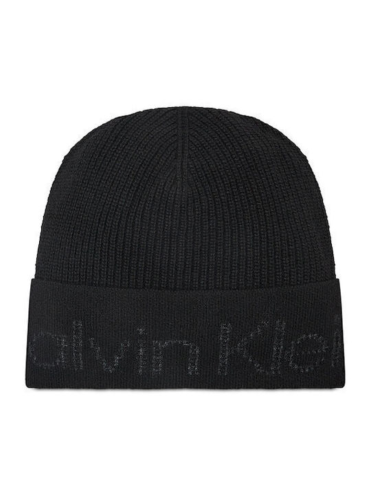 Beanie Unisex Σκούφος Πλεκτός σε Μαύρο χρώμα