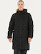 Lang Damen Puffer Jacke für Winter Black