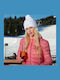 Kurz Damen Puffer Jacke für Winter Pink