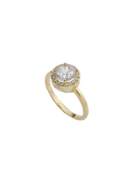 Goldjewels Women's Gold Ring with Zircon 14K