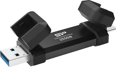 Silicon Power DS72 250GB USB 3.2 Stick cu conexiune USB-A & USB-C Negru