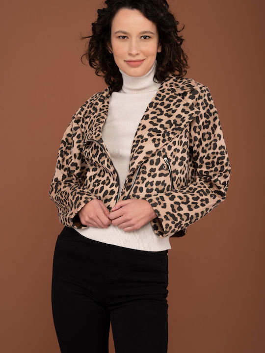 E-shopping Avenue Women's Short Lifestyle Jacket for Winter ''Animal Print''