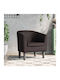 Barrel Armchair from Leatherette Coffee 70x56x68cm
