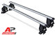 Menabo Car Roof Bars Aluminum for Honda Civic 4D 1996-2001 Set with Roof Rack Legs Silver