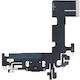 Flex Cable with Charging port in Black color for iPhone 13.