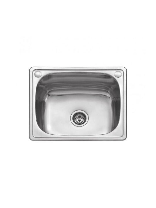 Karag Bl 613 Ένθετος Νεροχύτης Inox Σατινέ Μ60xΠ50cm Ασημί