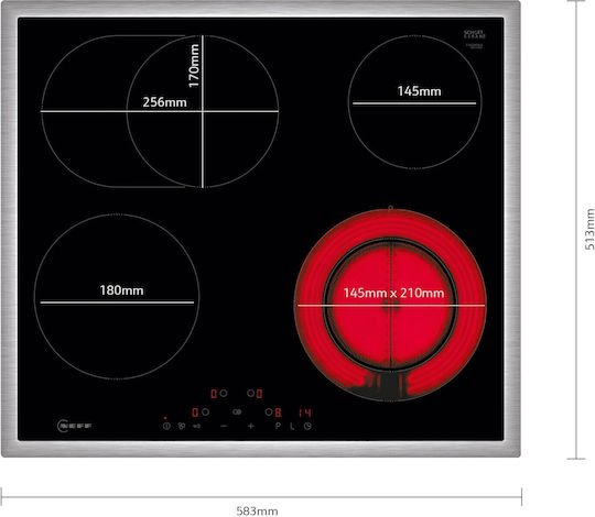 Neff N 50 Κεραμική Εστία με Πλαίσιο Αυτόνομη 58.3x51.3εκ.