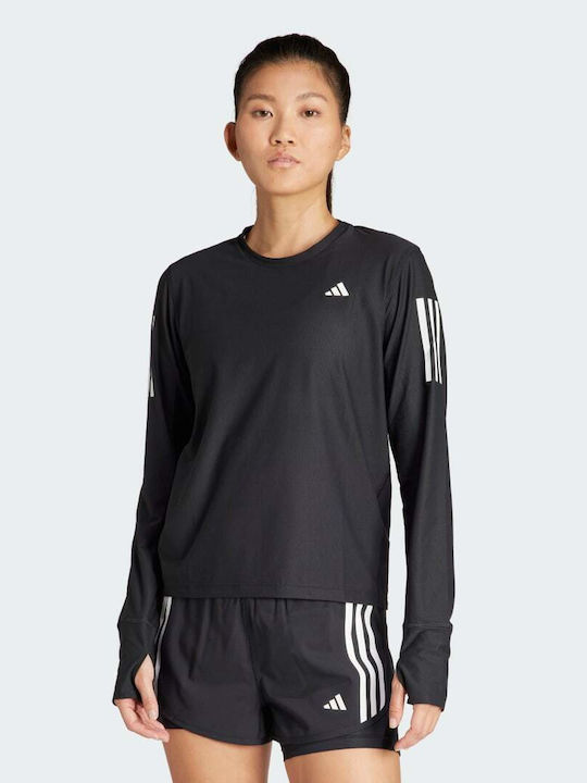 Adidas Own Damen Sportliche Bluse Langärmelig Schwarz