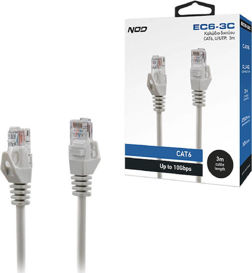NOD U/UTP Kat.6 Ethernet Netzwerkkabel 3m Grau
