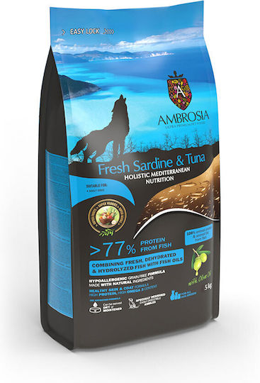 Ambrosia 5kg Trockenfutter ohne Getreide für erwachsene Hunde mit Thunfisch