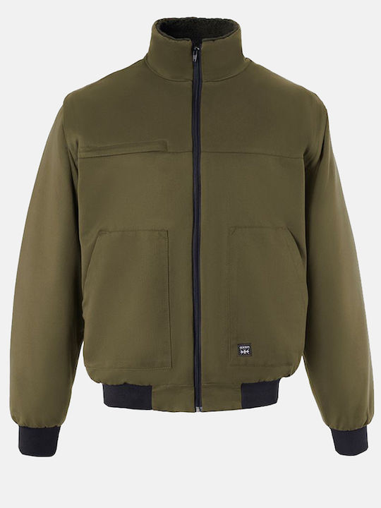 Axon Montreal Work Jacket with Fleece Lining Khaki