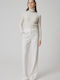 Women's Fabric Trousers Ecru