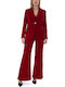 Damen Hoch tailliert Stoff Hose Schlag Fuchsia