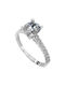 Goldjewels Single Stone from White Gold 14K