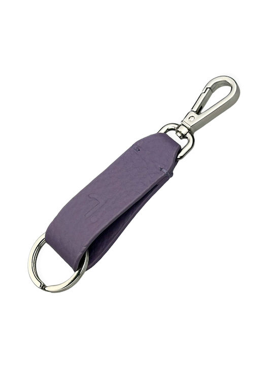7.Dots Keychain Leather Purple