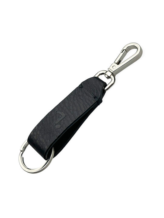 7.Dots Keychain Leather Black
