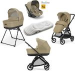 Inglesina Electa Quattro Darwin Infant Recline Reglabil 3 în 1 Cărucior pentru copii Potrivit pentru Nou-născut Dumbo Caramel / Total Black 8.7kg