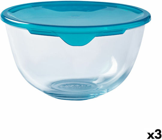 Pyrex Cook Σετ Γυάλινα Δοχεία Φαγητού Μπλε 22x22cm 3τμχ