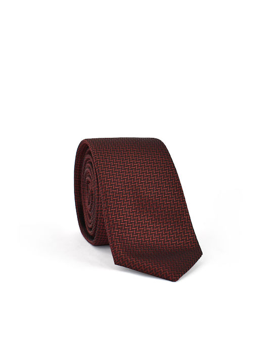 Makis Tselios Fashion Herren Krawatte Monochrom in Burgundisch Farbe