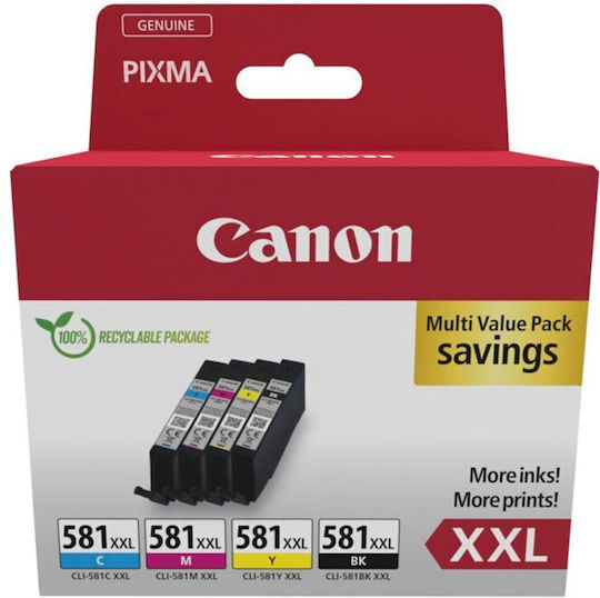 Canon CLI-581XXL Оригинален Пакет от мастила за мастиленоструен принтер Cyan (1998C007)