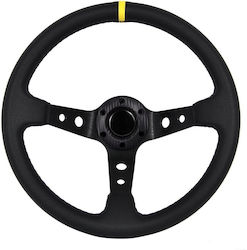 Autoline Dark Spy Three Spoke Car Steering Wheel with 35cm Diameter Black/Yellow Autoline Dark Spy Three Spoke Car Steering Wheel with 35cm Diameter Black/Yellow
