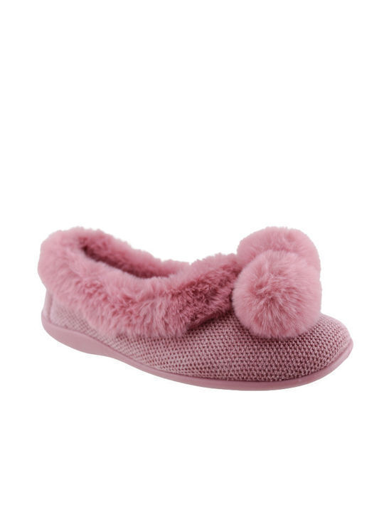 Geschlossene Damen Hausschuhe Rosa