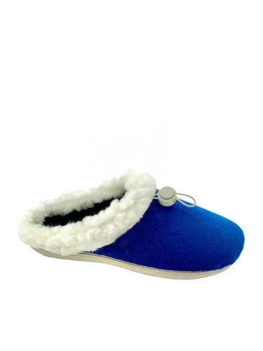 Vesna Winter Women's Slippers in Albastru color