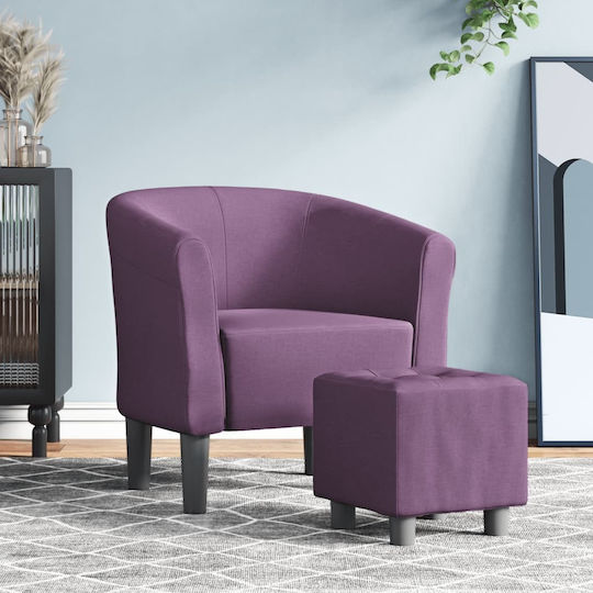 Armchair with Footstool 70x56x68cm Purple